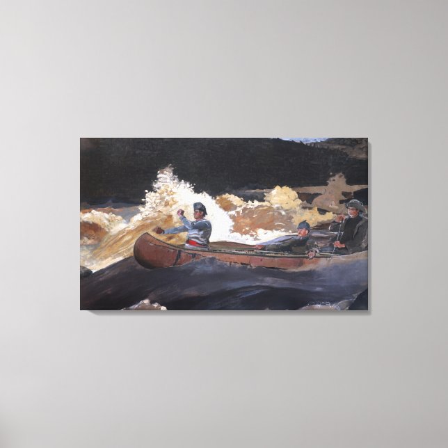 Vintag Homer schießt die Rapids, Saguenay RIver Leinwanddruck (Vorderseite)