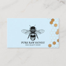 Vintag Honey Bee Honeycomb Apiary Blue