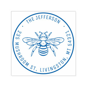 Vintag Honey Bee Individuelle Name Rücksendeadress Permastempel