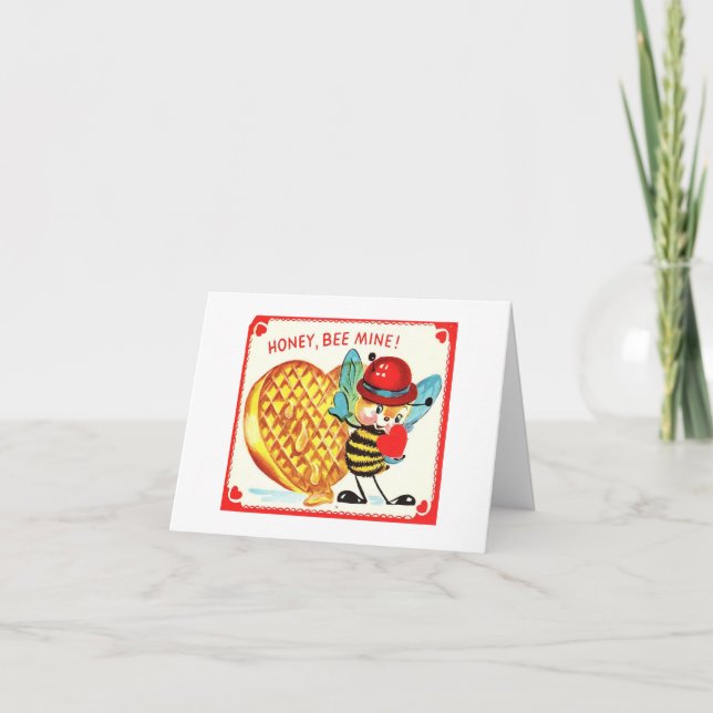 Vintag Honey Bee Valentine Karte (Vorderseite)