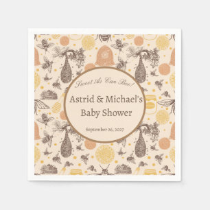 Vintag Honey Bumblebee Baby Dusche Serviette
