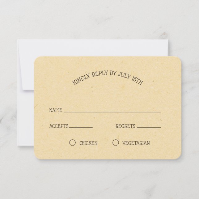 Vintag Honeybee Wedding RSVP (Vorderseite)