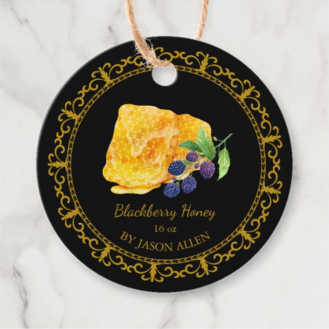 Vintag Honeycomb BlackBerry Honey Hang Tag Geschenkanhänger (Vorderseite)