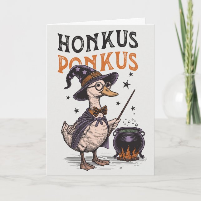 Vintag Honkus Ponkus Funny Halloween Feiertagskarte (Vorderseite)