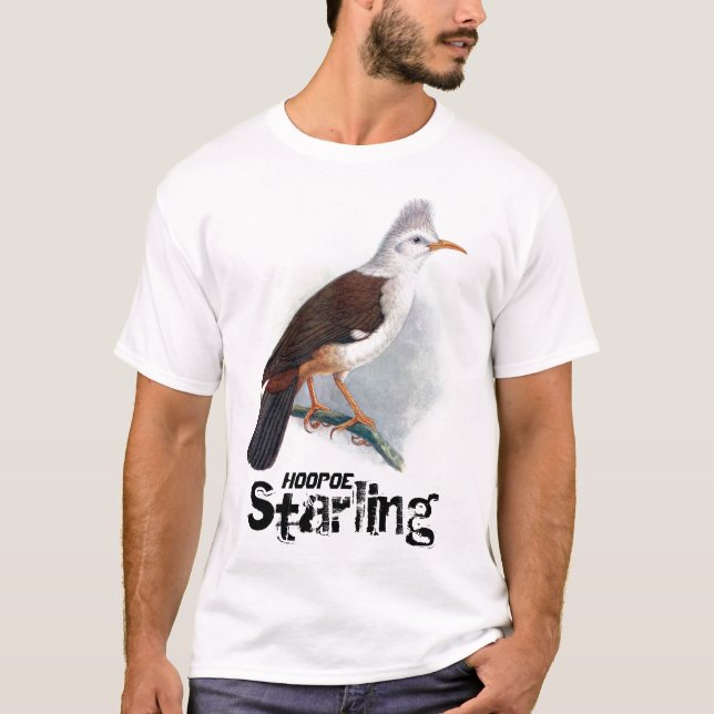 Vintag Hoopoe Starling Bird T-Shirt (Vorderseite)