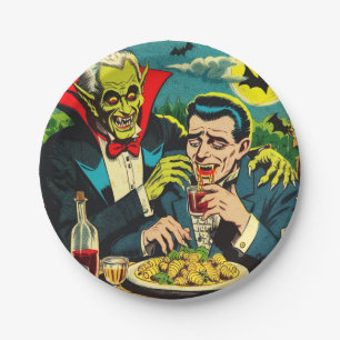 Vintag Horror Vampire Comicen Pappteller