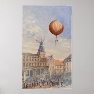VINTAG HOT AIR BALLOON ART POSTER
