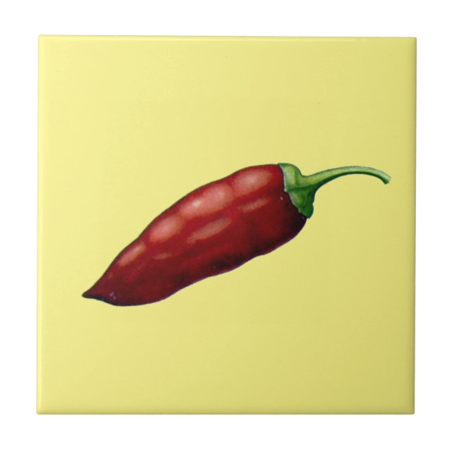 Vintag Hot Jalapeno Pepper Fliese (Vorderseite)
