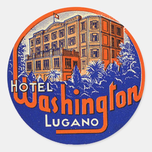 Vintag Hotel- und Reiseaufkleber Runder Aufkleber (Vorderseite)