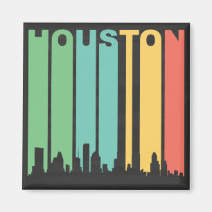 Vintag Houston Cityscape Magnet
