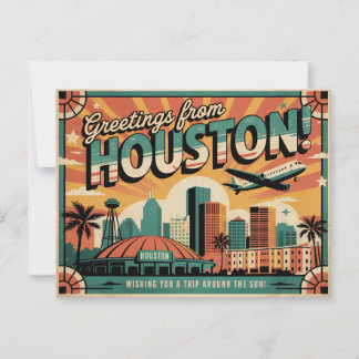 Vintag Houston Postcard | Grüße aus Houston Postkarte