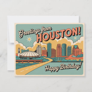 Vintag Houston Postcard   Grüße aus Houston Postkarte