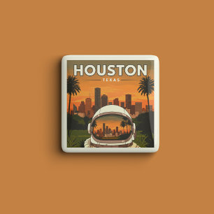 Vintag Houston Texas Button