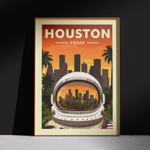 Vintag Houston Texas Poster