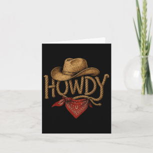 Vintag Howdy Cowboy Retro Western Howdy Cowboy Karte