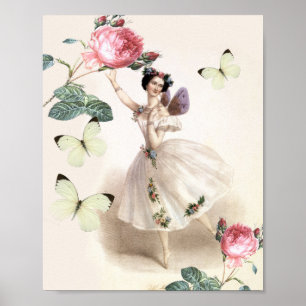 Vintag Hübsche Fairy Ballerina Girly Poster