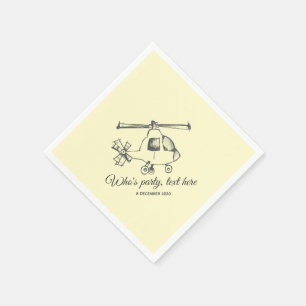 Vintag, Hubschrauber, Flugzeug Cocktail Paper Napk Serviette