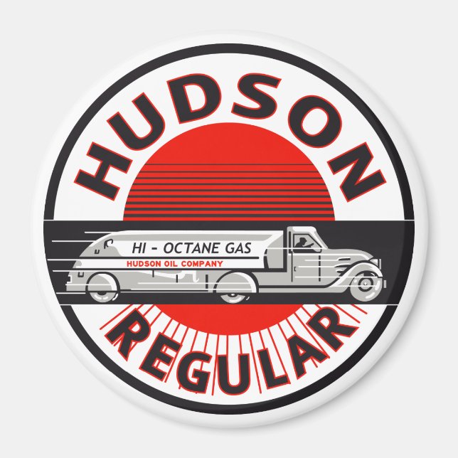 Vintag Hudson Regular Benzin-Zeichen Magnet (Vorne)