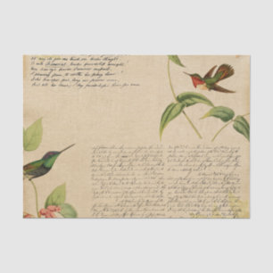 Vintag Hummingbird Ephemera Seidenpapier