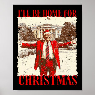 Vintag-humorvoller Trump - ich bin zu Weihnachten Poster