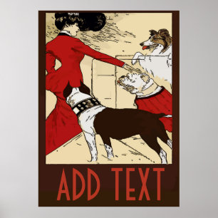 Vintag Hunde Poster, Text hinzufügen Poster