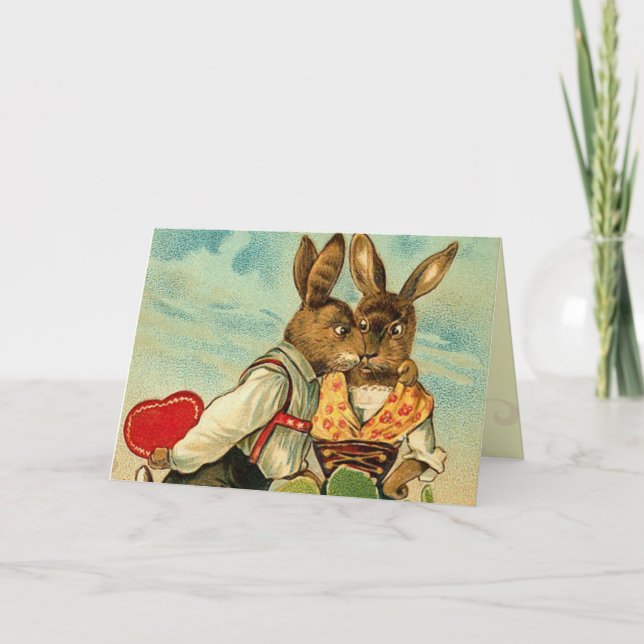 Vintag Hunny Bunny Card Feiertagskarte (Vorderseite)