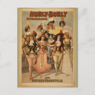 Vintag: Hurly Burly Extravaganza, 1899 Postkarte