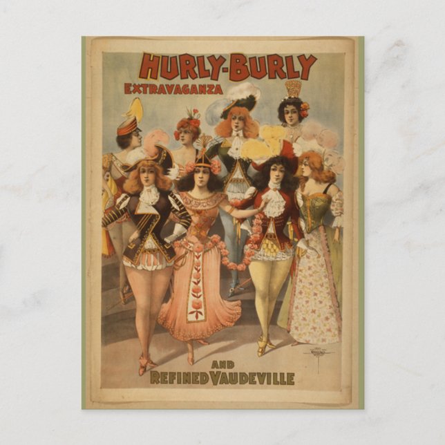 Vintag: Hurly Burly Extravaganza, 1899 Postkarte (Vorderseite)