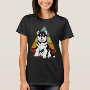Vintag Husky Hund Retro Husky Männer Frauen T-Shirt