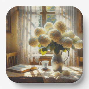 Vintag Hydrangea Bouquet Pappteller