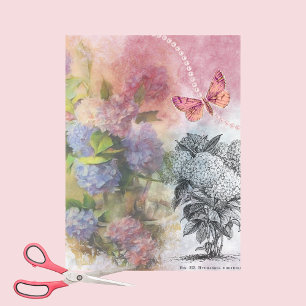 Vintag Hydrangea Luxus Elegance Découpage Seidenpapier