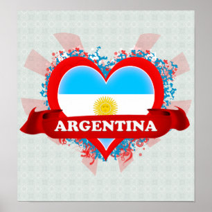 Vintag I Liebe Argentinien Poster