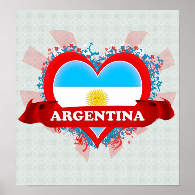 Vintag I Liebe Argentinien Poster (Vorne)