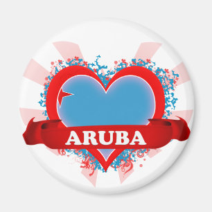 Vintag I Liebe Aruba Magnet