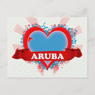 Vintag I Liebe Aruba Postkarte