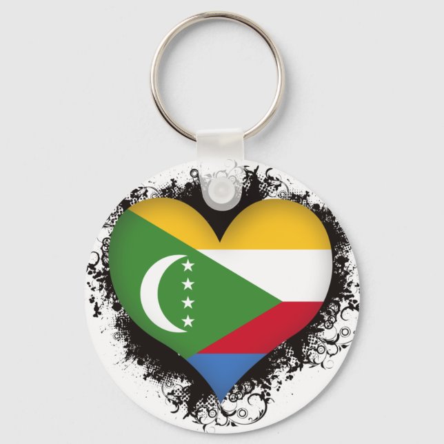 Vintag I Liebe Comoros Schlüsselanhänger (Vorderseite)