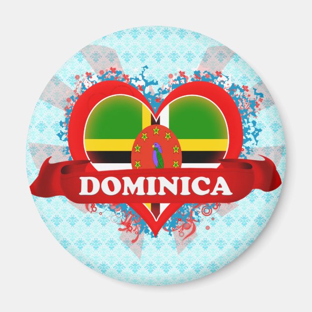 Vintag I Liebe Dominica Magnet (Vorne)