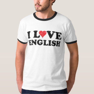 Vintag I Liebe Englischer Ringer T - Shirt