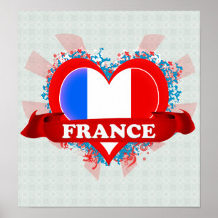 Vintag I Liebe Frankreich Poster