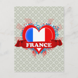 Vintag I Liebe Frankreich Postkarte