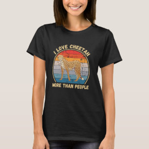 Vintag I Liebe Geparden mehr als Menschen Geparden T-Shirt