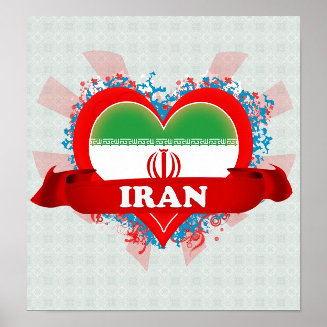 Vintag I Liebe Iran Poster (Vorne)