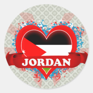 Vintag I Liebe Jordan Runder Aufkleber