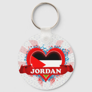 Vintag I Liebe Jordanien Schlüsselanhänger