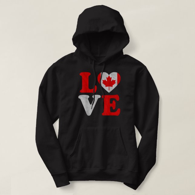 Vintag I Liebe Kanada Flaggenstaat Herz Kanadische Hoodie (Design vorne)