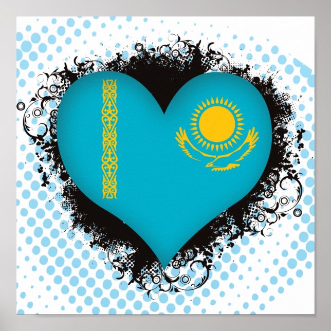 Vintag I Liebe Kasachstan Poster (Vorne)