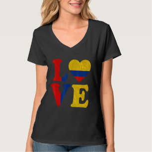 Vintag I Liebe Kolumbien Flaggen Herz Kolumbianisc T-Shirt