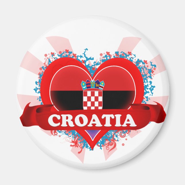 Vintag I Liebe Kroatien Magnet (Vorne)