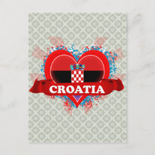 Vintag I Liebe Kroatien Postkarte