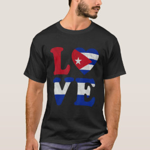 Vintag I Liebe kubanische Flagge Herz kubanischer T-Shirt
